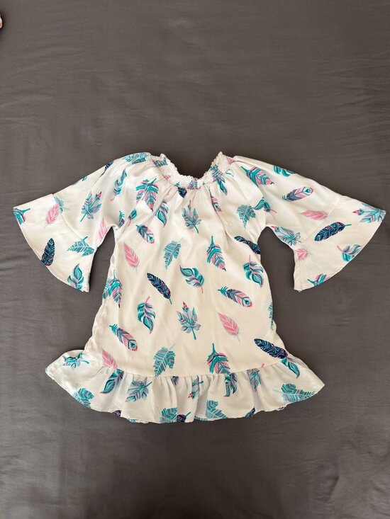 Other - Girls' Feather Print Boho Dress Top Size 8/10
